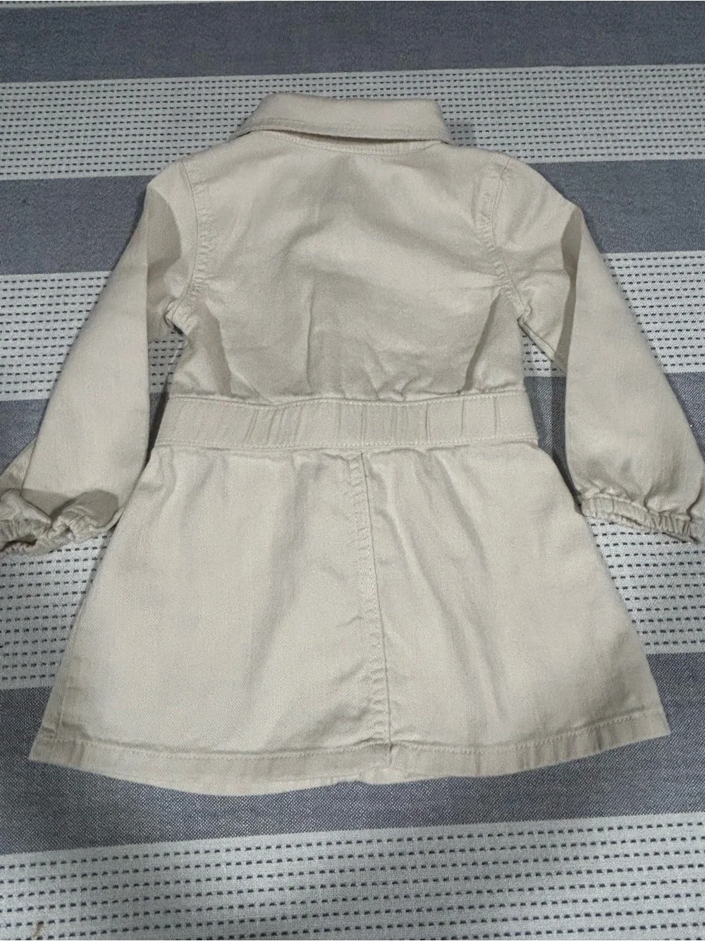 OshKosh B'gosh Cream Button-Front Dress with Waist Tie